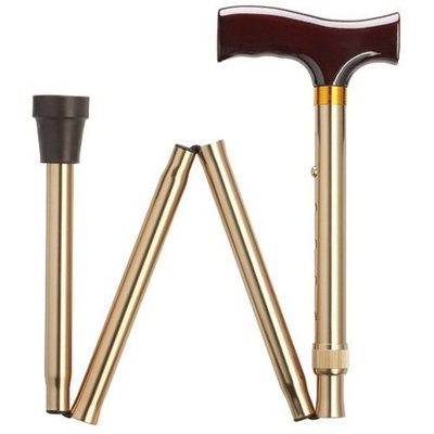 Harvy Unisex Folding Adjustable Fritz Cane Bronze Aluminum -Affordable Gift! Item #DHAR-9052303