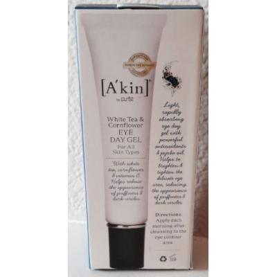 A'kin By Purist White & Tea & Cornflower Eye Day Gel .50 Fl Oz.