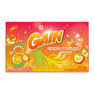 Gain With FreshLock Apple Mango Tango Dryer Sheets 105 Count