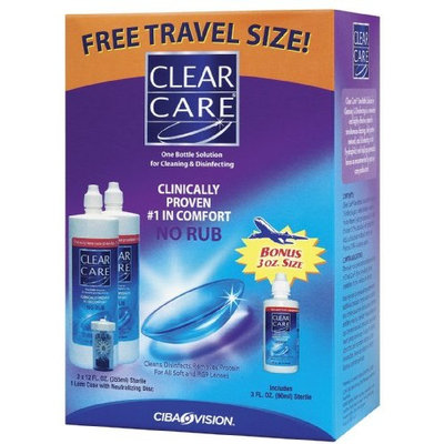 Ciba Vision Clear Care Cleaning & Disinfection Solution Bonus Pack 24 oz + 3 oz