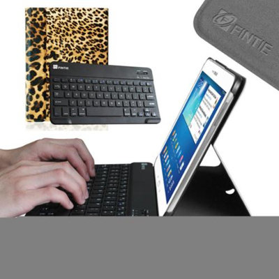 Fintie Wireless Bluetooth Keyboard Case Cover for Samsung Galaxy Tab 3 10.1 Inch Tablet, Leopard Brown
