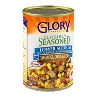 Glory Foods Sensibly Seasoned Tomatoes, Okra & Corn Lower Sodium