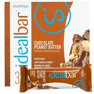 IdealBar, Meal Replacement Bars, Chocolate Peanut Butter, w/ Hunger Blocker - 140 Calories, 8g Sugar, 10g Protein - 7 Bars