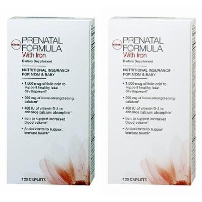 GNC Womens Prenatal Formula with Iron 2 Bottle each of 120 Tablets