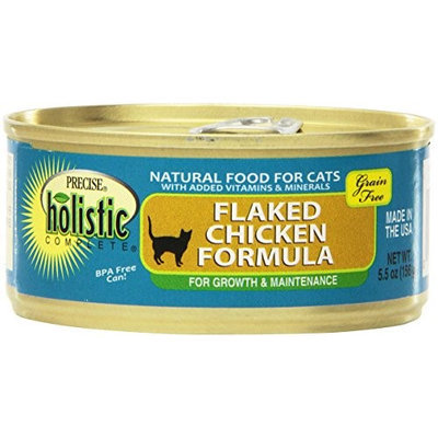 Precise Pet Precise Holistic Complete Grain Free Flaked Chicken Formula Canned Cat Food 24/5.5-oz cans