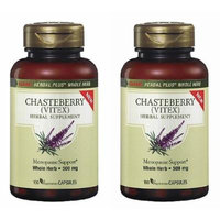 GNC Herbal Plus Chasteberry (Vitex) 500mg -- 2 Packs each of 100 Veggie Caps