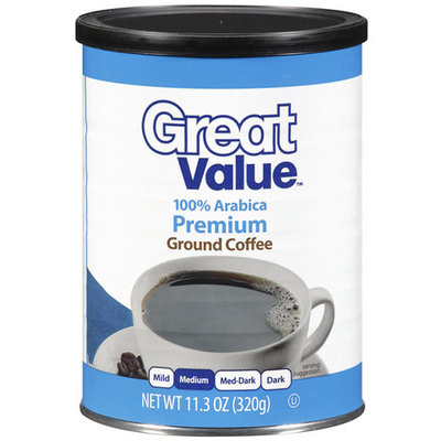 Great Value 100% Arabica Medium Ground Coffee, 11.3 oz