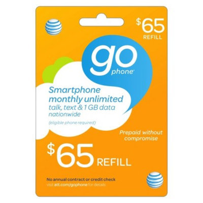 AT&T Mobility $65 Prepaid GoPhone Card