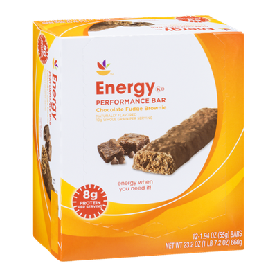 Ahold Energy Performance Bar Chocolate Fudge Brownie - 12 CT