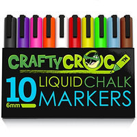 CraftyCrocTM CraftyCroc CC1-100 Chalk Markers With Unique Reversible Tip, Pack of 10, Assorted color
