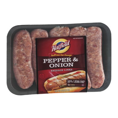 Hatfield Sausage Links Pepper & Onion 55% Less Fat - 5 CT