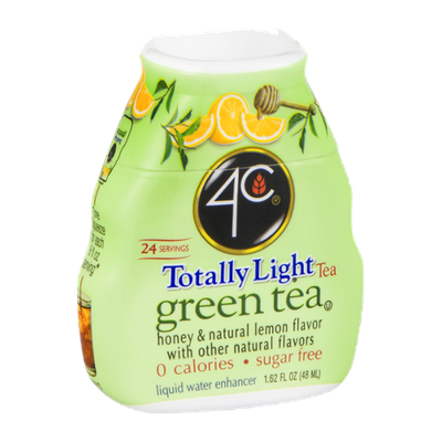 4C Totally Light Green Tea Honey & Natural lemon Flavor Liquid Water Enhancer - 24 Servings
