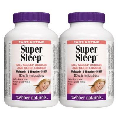 Webber Naturals Super Sleep Natural Formula for Insomnia and Anxiety 180 Tablets Twin Pack