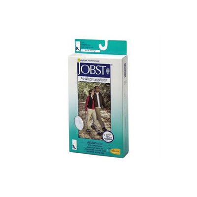 Jobst 110490 ActiveWear 20-30 mmHg Firm Support Unisex Athletic Knee Highs - Size & Color- Cool White Medium