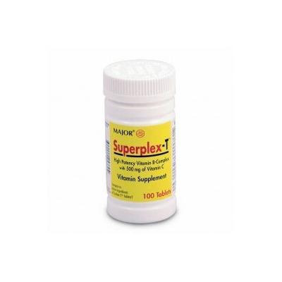 SUPERPLEX-TTM HIGH POTENTCY VITAMIN B COMPLEX WITH 500MG VITAMIN C *COMPARE TO THEN SAME INGREDIENTS FOUND IN SURBEX-TTM & SAVE !!*, 100 Tablets, (Pack of 2)
