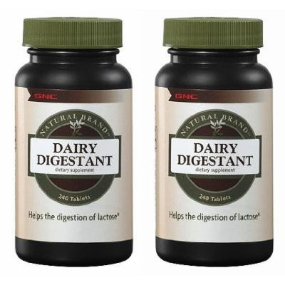GNC Natural Brand Dairy Digestant - 2 Bottles each of 240 Count