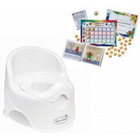 Summer Infant Lil' Loo Toddler Potty with Kenson Kids Potty Training Chart System, White