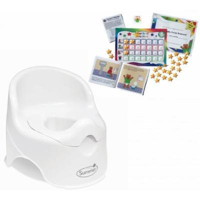 Summer Infant Lil' Loo Toddler Potty with Kenson Kids Potty Training Chart System, White