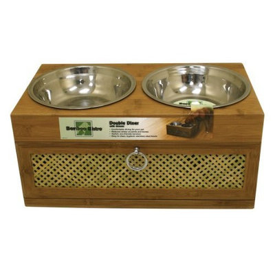 Our Pet's Our Pets Bamboo Bistro Double Dog Feeder with Drawer