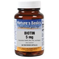 Nature's Basics Biotin -- 5 mg - 60 Vegetarian Capsules
