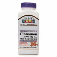 21st Century Cinnamon 2000 mg Plus Chromium, Veggie Capsules 120 ea