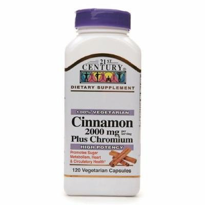 21st Century Cinnamon 2000 mg Plus Chromium, Veggie Capsules 120 ea