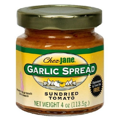 Chez Jane Garlic Spread, Sundried Tomatoes, 4-Ounce Jars (Pack of 6)