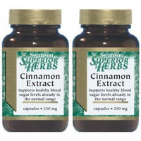 Swanson Superior Herbs Cinnamon Extract 250mg 90 Capsules (Two Bottles each of 90 Capsules)
