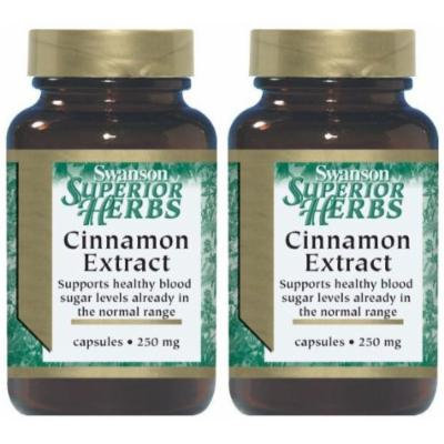 Swanson Superior Herbs Cinnamon Extract 250mg 90 Capsules (Two Bottles each of 90 Capsules)