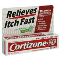 Cortizone-10 1% Hydrocortisone Anti-Itch Creme Plus Soothing Aloe, Maximum Strength, 1 oz (28 g)