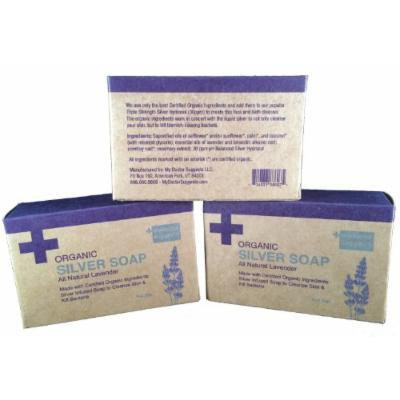 Organic Silver Soap - All Natural Lavender: Made with Certified Organic Ingredients. Silver Infused Soap to Cleanse Skin & Kill Bacteria. 4oz Bar (3 Bars)