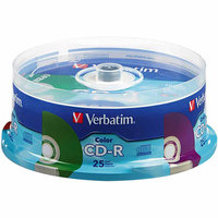 Verbatim CD R 80MIN 700MB 52X Colors 25 pack Spindle - VERBATIM CORPORATION