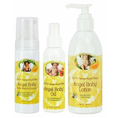 Earth Mama Angel Baby Shampoo and Body Wash with Baby Oil & Lotion