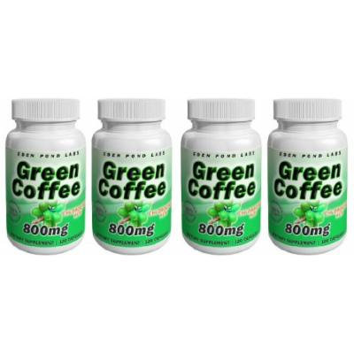 Eden Pond Green Coffee Supplement, 800mg, 120 Capsules, 4 Count