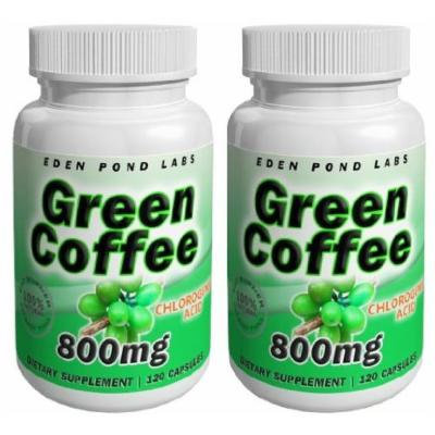 Eden Pond Green Coffee Supplement, 800 mg, 120 Capsules, 2 Count