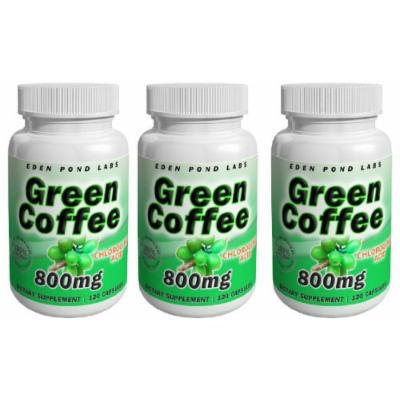 Eden Pond Green Coffee Supplement, 800 mg, 120 Capsules, 3 Count
