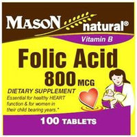 Mason Natural, Folic Acid 800 mcg, 100 Tablets