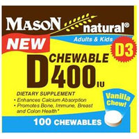 Mason Natural, Chewable Vitamin D 400 IU for Adults & Kids, 100 Chewables