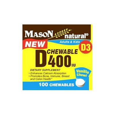 Mason Natural, Chewable Vitamin D 400 IU for Adults & Kids, 100 Chewables