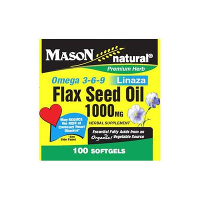 Mason Natural, Flax Seed Oil 1000 mg, 100 Softgels