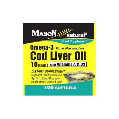 Mason Natural, Cod Liver Oil 10 Minims, 100 Softgels