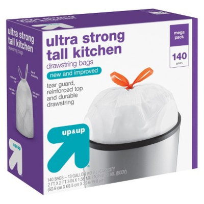 up & up Flex Fit Tall Kitchen Drawstring Bags 13 gal 140 ct