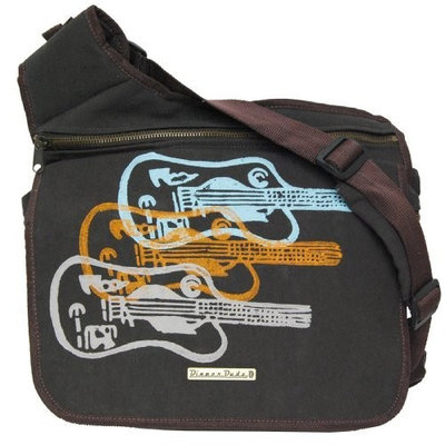 Diaper Dude Faux Suede Diaper Bag with Guitars