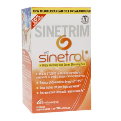 BioGenetic Laboratories SINETRIM with Sinetrol + White Mulberry & Green Slimming Tea, Capsules
