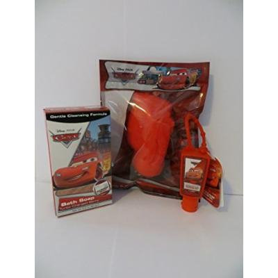Disney Cars 3 Piece Bath Soap Sponge Hand Sanitizer Gift Set