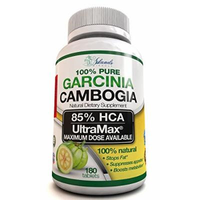 85% HCA (High Potency) Pure Garcinia Cambogia Extract 180 Count 3,000mg/Day (No Added Calcium) 45 Day Supply At Max Dose All Natural Appetite Suppressant & Best Weight Loss Supplement Formula Plus Weight Loss E-Book!