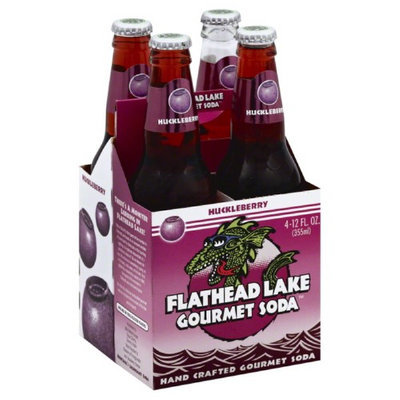 Flathead Lake Gourmet Sod Flathead Lake Huckleberry Soda, 12 oz, - Pack of 6