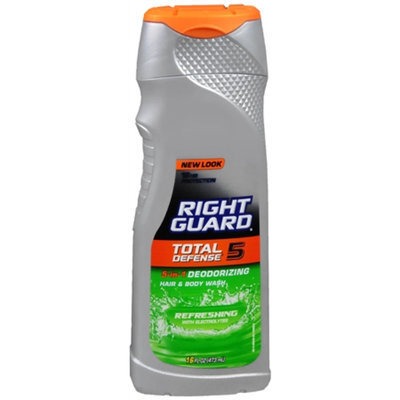 Right Guard Xtreme 5-in-1 Deodorizing Hair & Body Wash, Refreshing, 16 oz