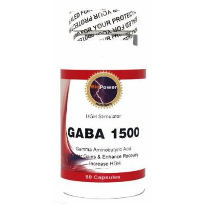 Gaba 1500 # 90 Capsules 1500mg Gaba # Gamma Aminobutyric Acid Amino Acid - Promote Relaxation and Lean Musce - BioPower Nutrition