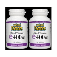 Vitamin E 400IU Pair Pack Natural Factors 90+90 Twin Pack
